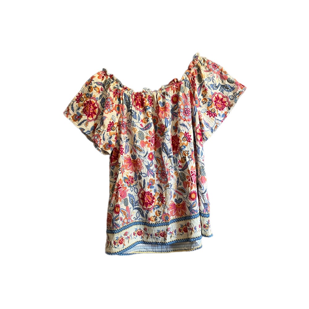 Bebonnie Blouse Women S Multicolor Excellent Floral Off Shoulder Boho Top